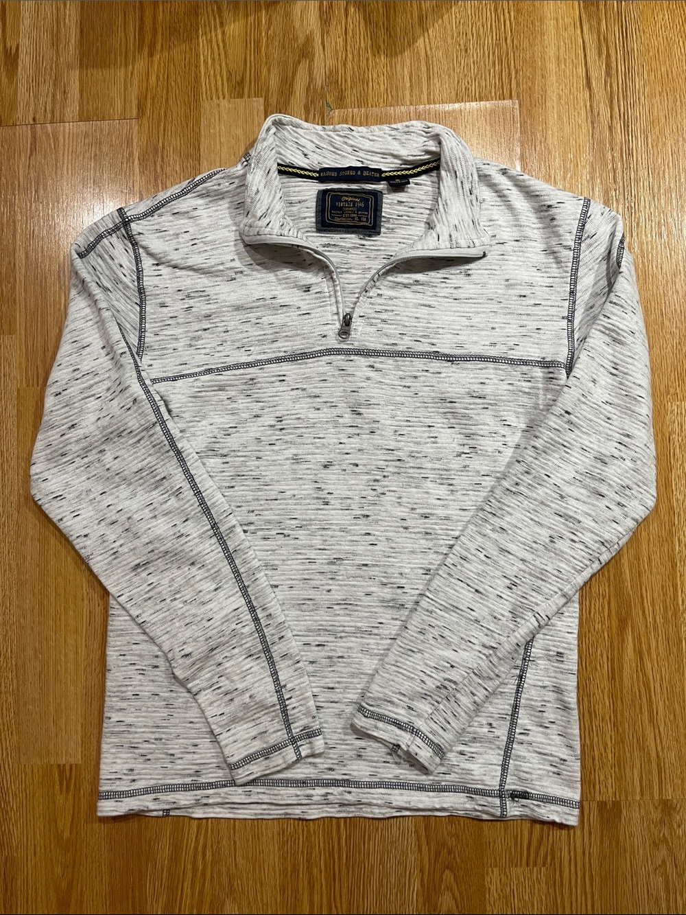 Washed Stoned & Beaten- Men’s Half-Zip Heathered Pullover Sweatshirt -
